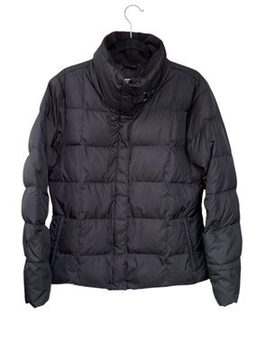 Eddie Bauer Black Quilted Down Puffer Jacket L